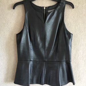 EUC Faux Leather Peplum Top